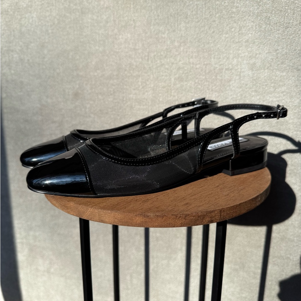 Steve Madden Black Slingback Flats